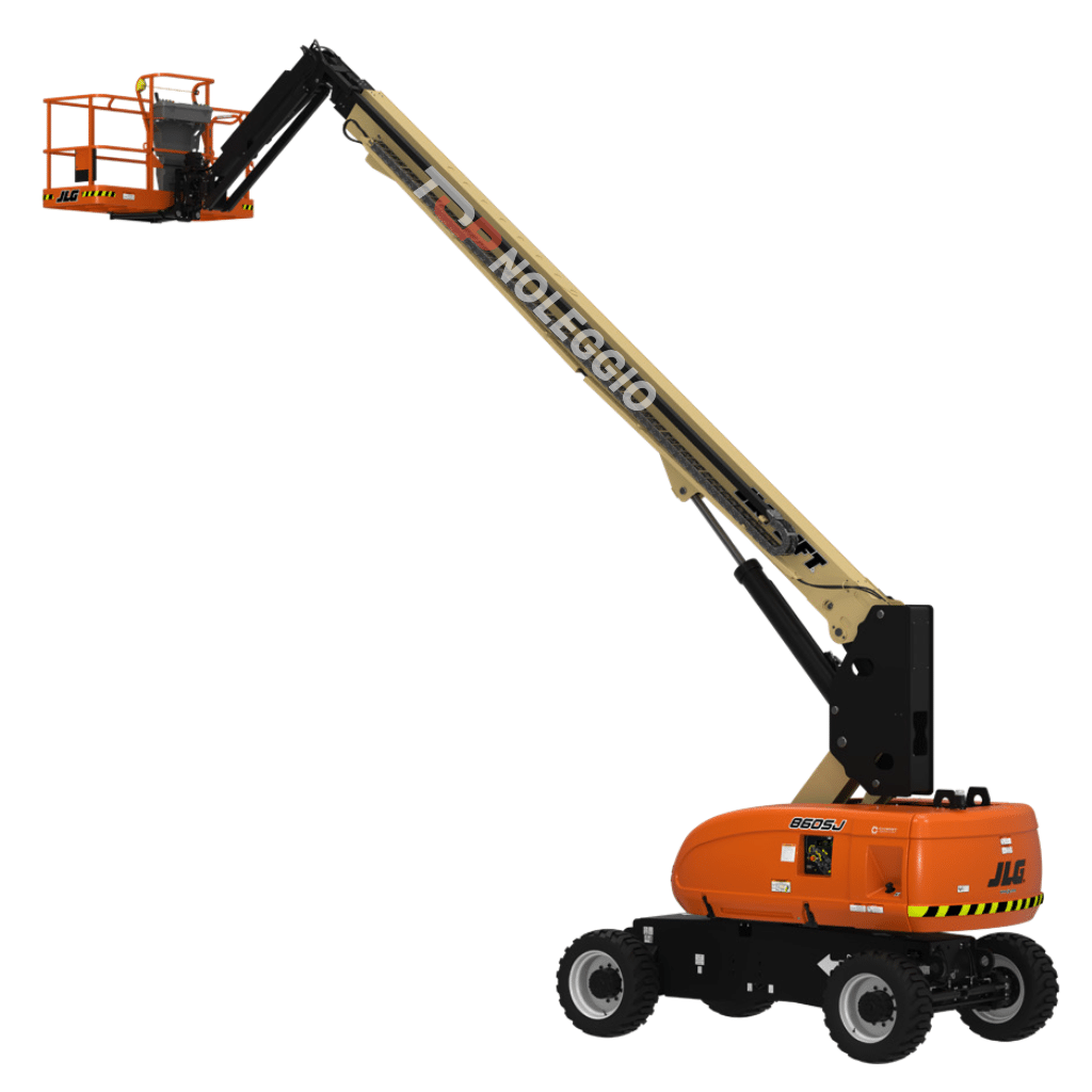 Piattaforma telescopica diesel da 28 metri utilizzata per lavori in quota in cantieri esterni